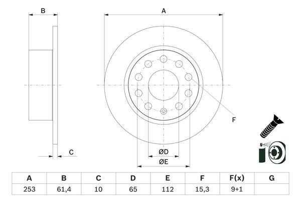 TARCZA HAM. SKODA T. OCTAVIA 1,0-2,0 TSI 17-20 0 986 479 E00 BOSCH